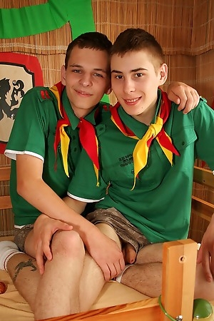 Cute wanking and sucking scout boys