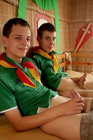Cute wanking and sucking scout boys