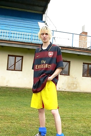 Sexy blonde soccer teen boy Adrian