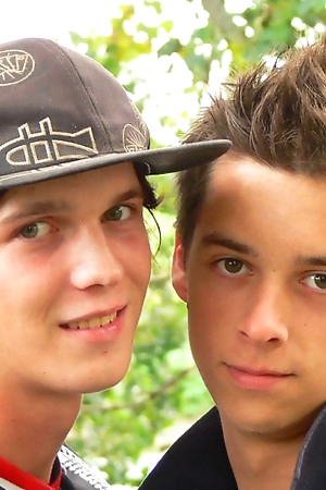 Cute Teen Boy Adrian M and Jay Couple outdoor action